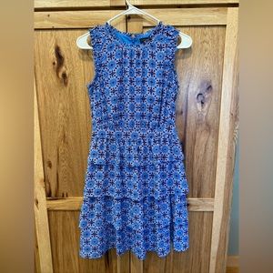 Banana Republic Blue Floral Ruffled Dress Size 0